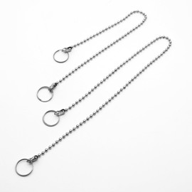 DOJA Barcelona Sink Stopper Chain, Pack of 2, 380 mm and 270 mm, Ball Chain, with Ring, Drain Plug Chain, for Sink, Sink, Shower, Kitchen, Bathtub, Sink, Drain Plug