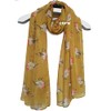 GFM® Robin Birds Print Christmas Scarf (.RN-09-MTD-Mustard)