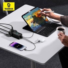 Baseus PowerCombo PowerStrip 3AC+1U+2C 20W Lite with 1.5m power cord US Plug powercord chargers