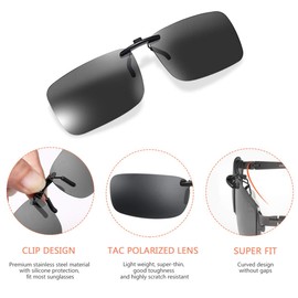 CLISPEED 3pcs Clip Polarized Sunglasses Lenses UV Sunglasses Shades Outdoor Sunglasses Clip Shades for Men Women
