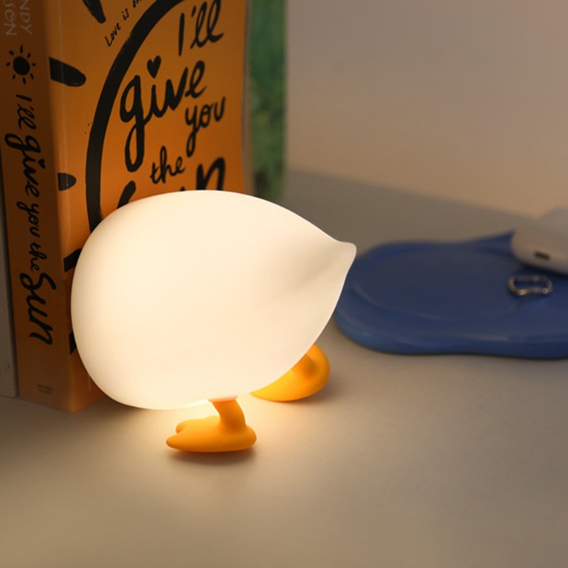 Cartoon Duck Night Light USB Rechargeable Silicone Pat Night Light