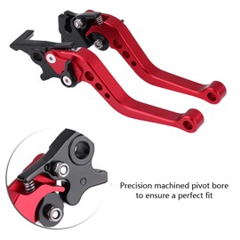 1 Pair Clutch & Brake Lever Set, Handlebar Clutch Brake Folding Snap Lever Fit for GY6, CG125 for Honda Suzuki Yamaha(Red)