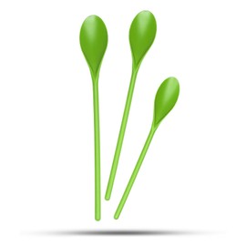 Crisp 3 Piece Poly Mixing Spoon Set - Durable Kitchenware Cooking Spoons - High Quality Kitchen Spoon - Dishwasher Safe & Mixing Stirring Spoons For Kitchen - Made in the USA - Bright Green