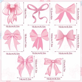 36Pcs Pink Bow Birthday Party Hanging Swirl Girl Bow Pink Party Birthday Decor Girl Themed Party Swirls Streamers Supplies for Bow Pink Bachelorette Princess Bridal Shower Baby Pink Party Decorations