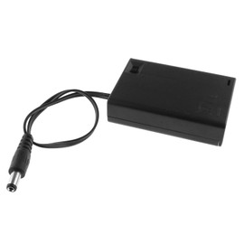 DGZZI Soporte de batería AA de 3 x 1,5 V 4,5 V AA con conector macho CC de 5,5 x 2,1 mm, interruptor de encendido/apagado y funda de almacenamiento de batería