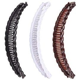 2 Pack One Black And One Brown Large Banana Clips Fish Clips Long Hair Clips Banana Fish Clip Comb Grip Hair Accessories(ZS521)