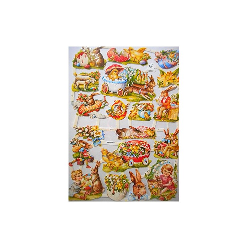 Glanzbilder Easter Bunny EF 7174 Wafer Posia Pictures Scrapbook Decoration