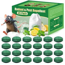 Mouse Rodent Repellent, 25 Pack Peppermint Oil Pest Repellent for Mouse, Rodent, Rat, Mice, Squirrel, Spider, Natural Effective Mouse Deterrent Trap for Indoor Outdoor Use, Safe for Humans & Pets