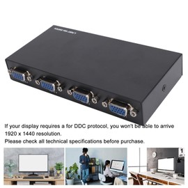 VGA KVM Switch 4 Port,4 in 1 Out 15 Pin Female 1920 X 1440 VGA Switch for PC TV Monitor Classroom Control Center