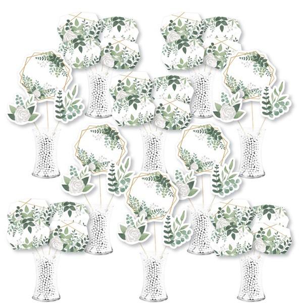 Big Dot of Happiness Boho Botanical - Greenery Party Centerpiece