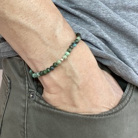 Mini Jasper Gemstone 4mm Bead Energy Bracelet - Yoga Intention Meditation - Earth Stone