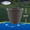 Suncast Sonora 18 Inch Resin Wicker Decorative Flower Planter, Brown
