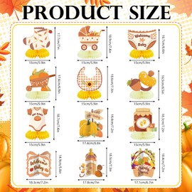Moinchore 12 Pcs Locally Grown Baby Shower Decorations Honeycomb Pumpkin Table Centerpieces Socks Milk Bottles Farmers Market Table Topper Decoration for Birthday Party Favors Supplies