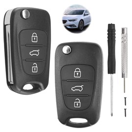 Compatible with Hyundai and Kia - 3 Button Car Key Case Compatible with i10 i20 i30 ix20 ix35 and Ceed Soul Sportage Venga - High Quality Key Case for Protection and Style (Pack of 2)