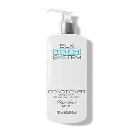 Hair Bar NYC Silk Touch System Conditioner : Lightweight Anti-Frizz Keratin Conditioner Treatment, infused with Biotin and Anti - Thinning properties. Ideal for all hair types 25.36oz (750ml)
