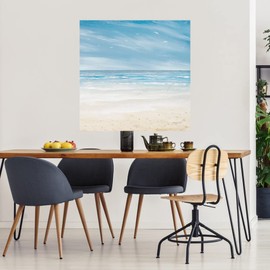 Fine Art Canvas Misty Coastal Days I Canvas Wall Decor by Artist Kingsley for Living Room, Bedroom, Bathroom, Kitchen, Office, Bar, Dining & Guest Room - Ready to Hang - 32 in x 32 in