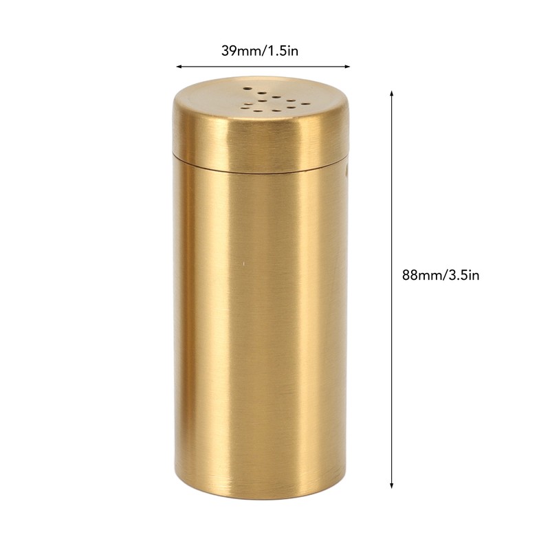 2Pcs Gold Spice Jar Stainless Steel Rustproof Screw Open Top