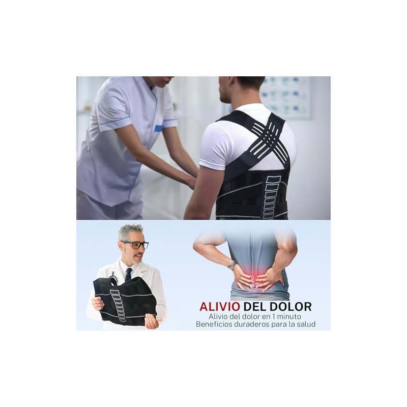 Corrector de Postura para Hombres y Mujeres,Corrector de Espalda,Tamaño Ajustable,Transpirable,Corrección