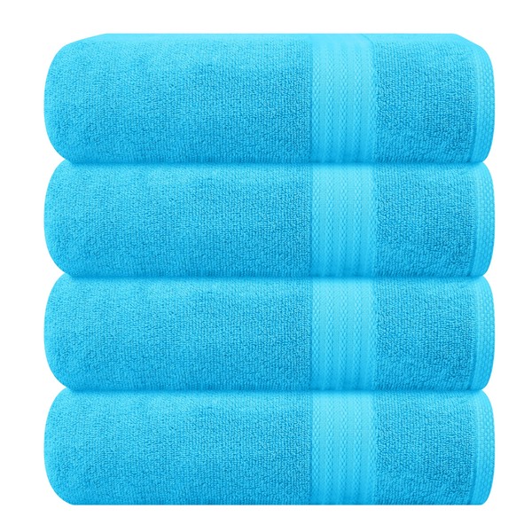 GLAMBURG Premium Cotton 4 Pack Bath Towel Set - 100%