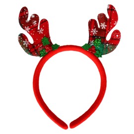 Eruinfang Merry Reindeer Antlers Headband Christmas Headbands Christmas Antler Headwear Christmas Costume Headbands Christmas Party Headwear,for Kids Adults Party Favors