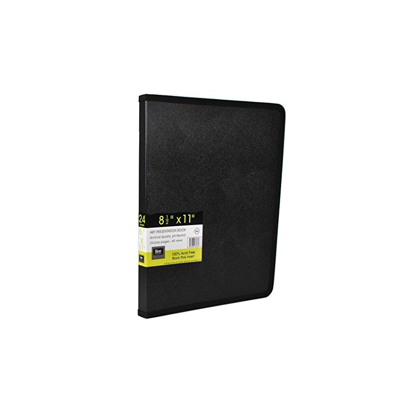 Filexec Products Art Presentation Book, 8.5"x11", 24Page/48 Views (93230),Black