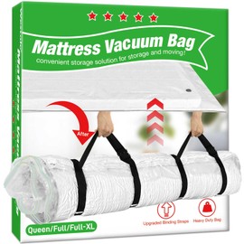 Vacuum Bags for Mattresses 200 x 240 cm Vacuum Sealed Bags for Moving and Storage of Mattresses Waterproof Mattress Protector Compression Space-Saving Mattress Cover with Straps
