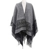 Superora Damen Poncho Cape Umhängetuch Stola Strick-Pullover Karierte Deckenschal Sweatshirt