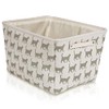 Canvas Storage Basket Rectangular with Handles 7.5''x16''x12.25'', Household Storage For