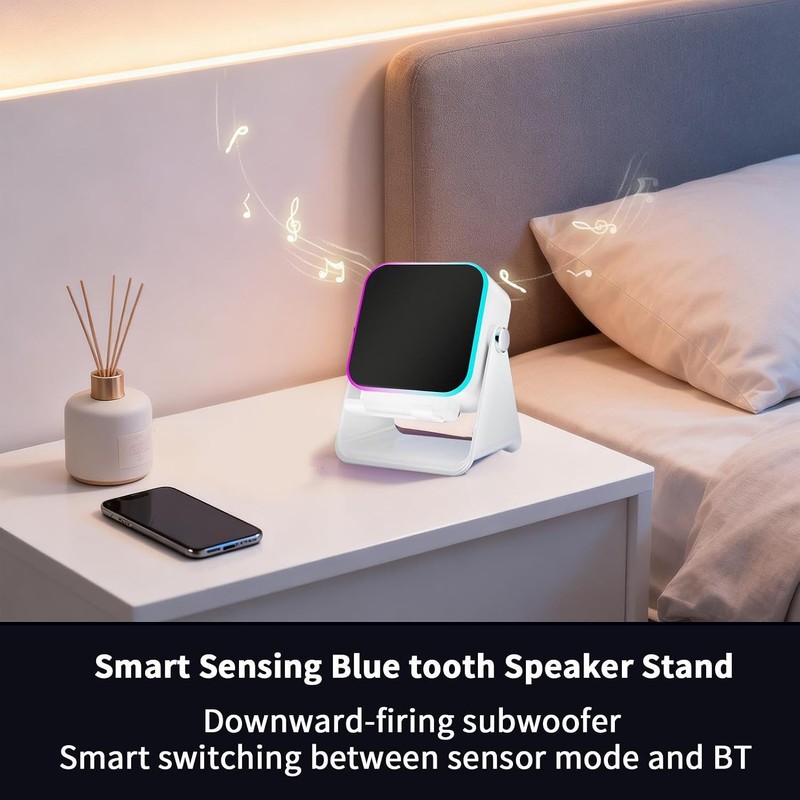 Wireless Induction Speaker Phone Stand Speaker Induction Audio Led Light