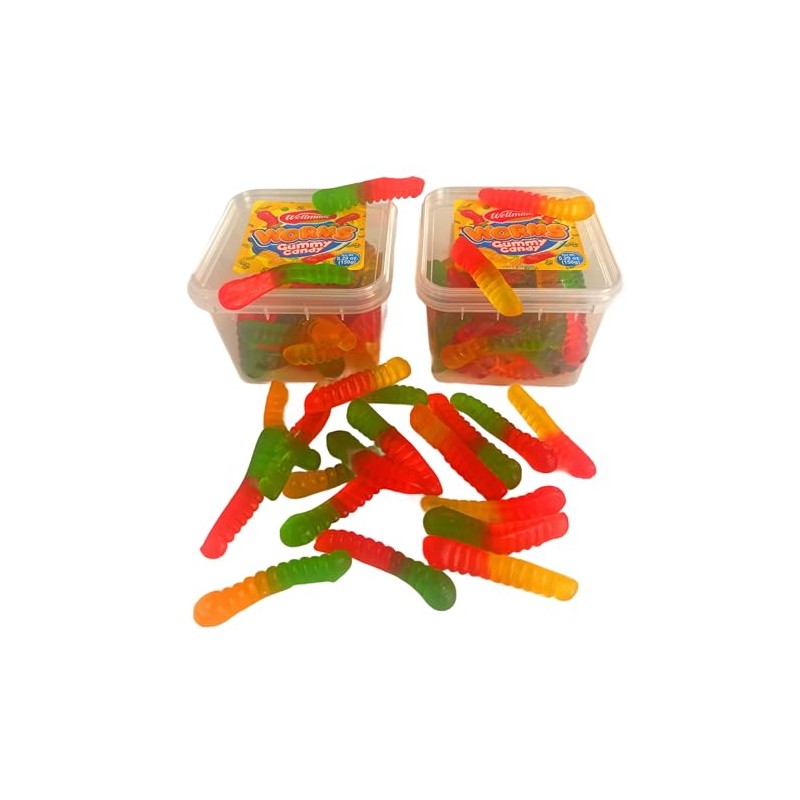 Wellmade's Worms Gummy Candy, Halal. 150g each (Pack of 2)