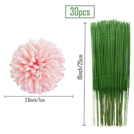 HinyoCo 30 Pcs Artificial Chrysanthemums Heads Ball Flowers，Silk Chrysanthemum Ball Bouquet White Bouquets Hydrangea for Home Office Coffee House Parties and Wedding (Light Pink)
