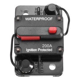 DMiotech 200A Circuit Breaker, 12-48V DC Automotive Inline Fuse Holders Inverter with Manual Reset Button for Marine Boat Car Audio System Overload Protection