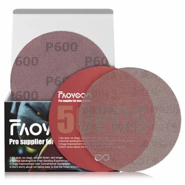 Faoyoon 5 Inch Sanding Mesh | Micro Mesh Hook and Loop Sanding Discs | Dust Free Net Sandpaper | 50 Pack 600 Grit | Wet and Dry Sanding Screen | Anti-Clog and Last Longer