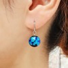Women's Firefly Glass Earrings, Blue, Blue, Luminous, Titanium, Dragonfly, Okinawa,