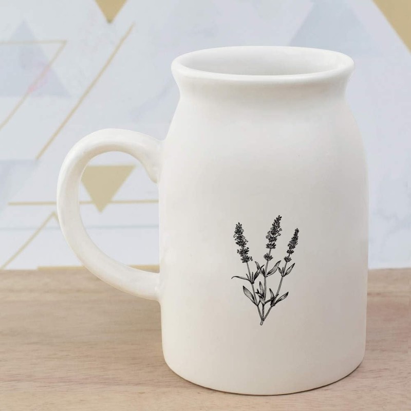 300ml 'Simple Lavender Plant' Ceramic Milk Jug (MJ00016772)