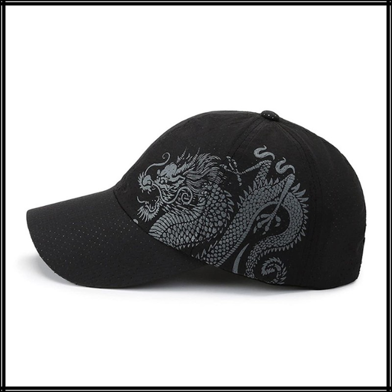 White Fang CA508 Mesh Cap, Dragon Dragon Logo Hat, Running,