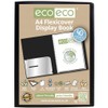 eco-eco A4 100% Recycled 40 Pocket Black Flexible Cover Portfolio