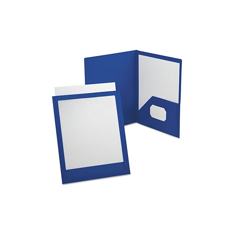 Oxford 57441 ViewFolio Polypropylene Portfolio, 50-Sheet Capacity, Blue/Clear