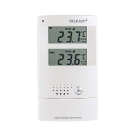 PROFI Sprechendes Innen- und Außenthermometer Frostwarner Hitzewarner Raum Thermometer Temperatur messen Sprachknopf Blinde Blindenthermometer Wetterstation (Deutsche Sprachausgabe)