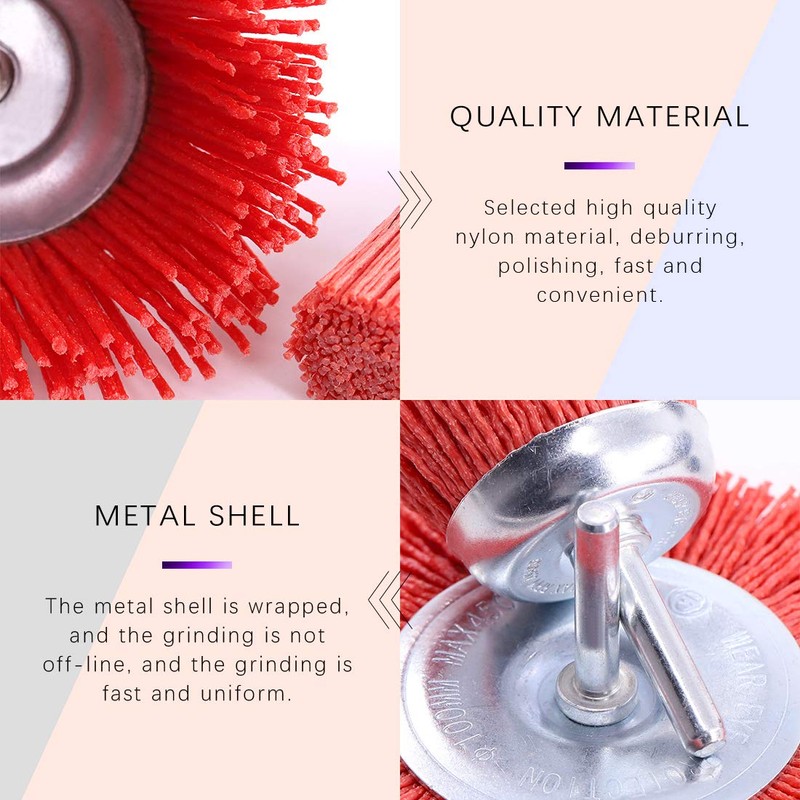 Swpeet 6Pcs Nylon Filament Abrasive Wire Brush Wheel & Cup