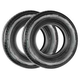 eCustomrim 2-Pack ST225/75R15 Steel Belted Radial Trailer Tire Load Range D 2540# 225/75 R 15 Tire - 6 Year Warranty w/Free Roadside