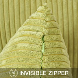 Artscope Cozy Striped Corduroy Cushion Cover 30x50cm Super Soft Decorative Oblong Throw Pillow Covers Case for Sofa Couch Bedroom Car Decor 12 x 20 Inches, Apple Green