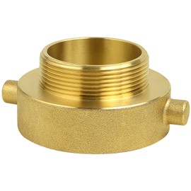 NOVINO Fire Hydrant Hose Adapter 2-1/2" NST/NH Female x 2" NPT Male, Brass Fire Hydrant Adapter to Garden Hose