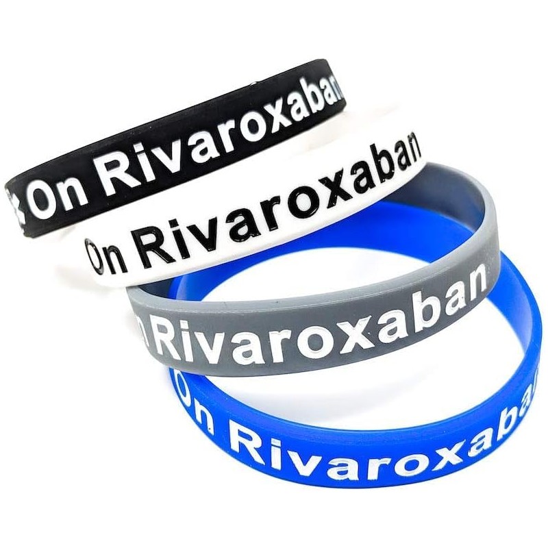 On Rivaroxaban Medical Alert Wristband Blood Thinner Awareness (Pack of