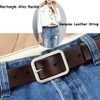 VONSELY Soft Wide Leather Belt for Jeans Shorts, Leather Belt