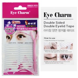 Eye Charm Magic Slim Double Eyelid Tape – Invisible Adhesive Strips for Hooded Monolid Correction – Authentic K-Beauty Tech Made in Korea 쌍꺼풀 테이프 (Double-Sided (Slim 3mm) - 176 Count)