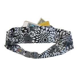 BANDI Pocketed Belt - Secure Your Essentials On-The-Go - Comfortable Waist Pack for Travel, Running, and Outdoor Activities - Running Belt Fits Phone, Passport, Keys, and Medical Devices (Moonflower)