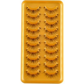 10 Pairs of 3D False Eyelashes That Look Like Volume Eyelash Extensions, 3D Fluffy Strip Eyelashes, D Curl Lash Strip (SX01)