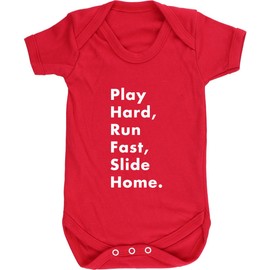 Hippowarehouse Play Hard, Run Fast, Slide Home baby vest bodysuit (short sleeve) boys girls