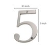 Large 5" Satin Nickel Metal Flush House Address Numbers, Bold